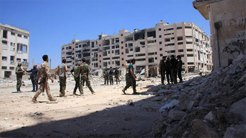fuerzas sirias en la ciudad de Alepo